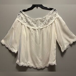Coco + Carmen off shoulder lace trimmed top